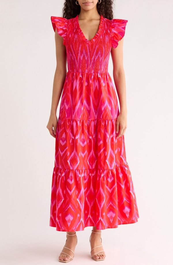 シュガーリップス レディース トップス ワンピース マキシ SUGARLIPS Vesper Sunfire Maxi Dress RedPinkCombo レッド