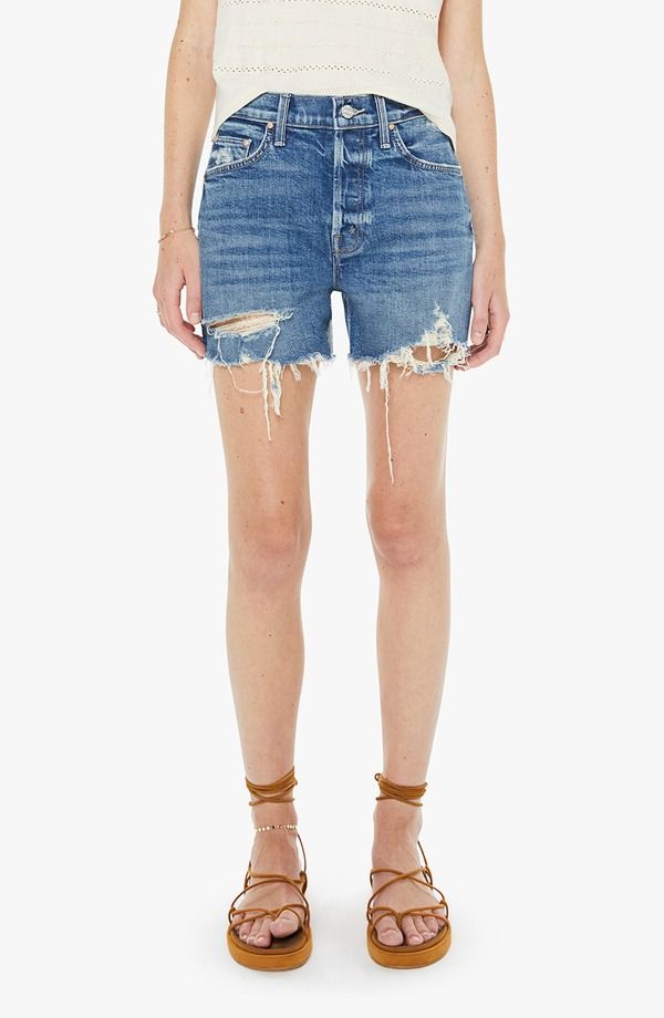 マザー レディース ボトムス デニムパンツ ショートパンツ MOTHER The Skippedistressedenim Shorts Girls Just Wanto Have Sun デニム