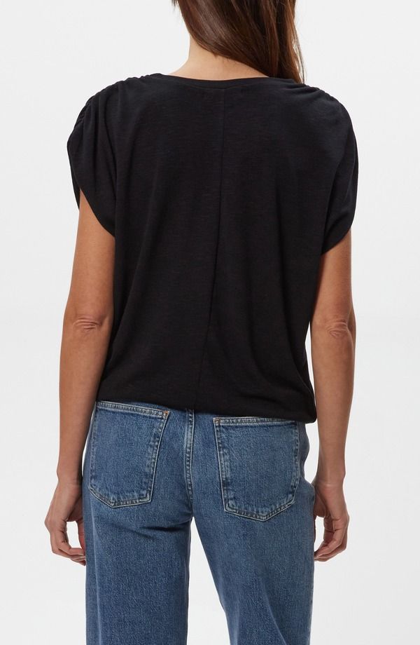 マイケルスターズ レディース トップス シャツ キャップ Michael Starsharron Cap Sleeve TShirt Black ブラック