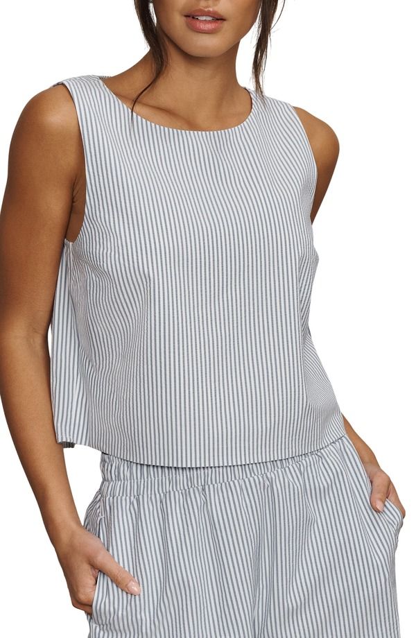 ローヌ レディース トップス シャツ Rhone Saltair Boxy Tank Washed Navy Stripe ネイビー