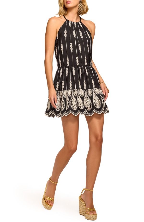 レイミー ブルック レディース トップス ワンピース ミニ 刺繍 Ramy Brookaelyn Embroidered Minidress Black Lace ブラック 67,540円