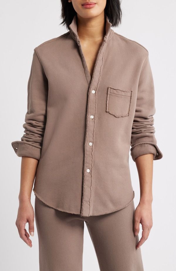 フランク ＆ アイリーン レディース トップス シャツ パイル Frank Eileen Relaxed Terry ButtonUp Shirt Brulee