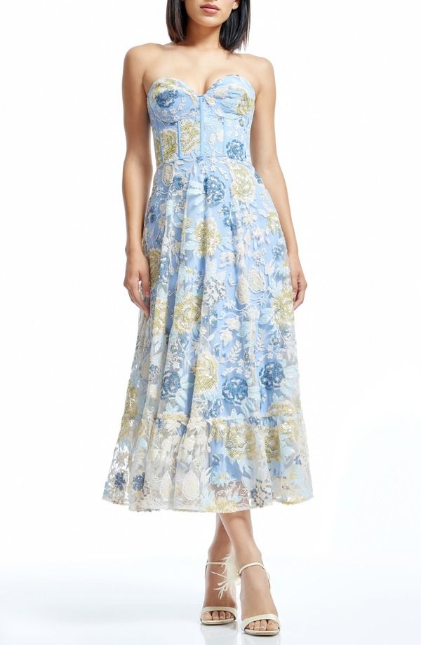 ドレスザポプレーション レディース トップス ワンピース ミディ スパンコール Dress the Population Carina Sequin Appliqu Midi Dressky Multi マルチカラー