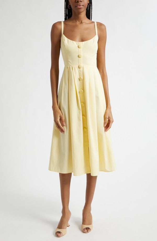 ラジャンス レディース トップス ワンピース ミディ ノースリーブ LAGENCE Reanne Sleeveless Midi Dress Lemon Sorbet