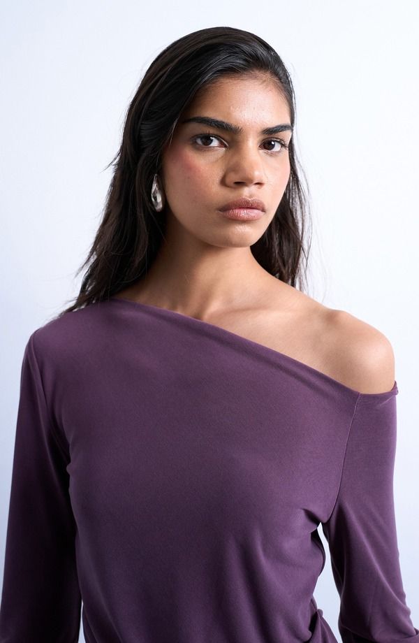 トップショップ レディース トップス シャツ ギャザー ワンショルダー Topshop OneShoulderuched Toplum プラム トップショップ レディース トップス シャツ ギャザー ワンショルダー Topshop OneShoulderuched Toplum プラム