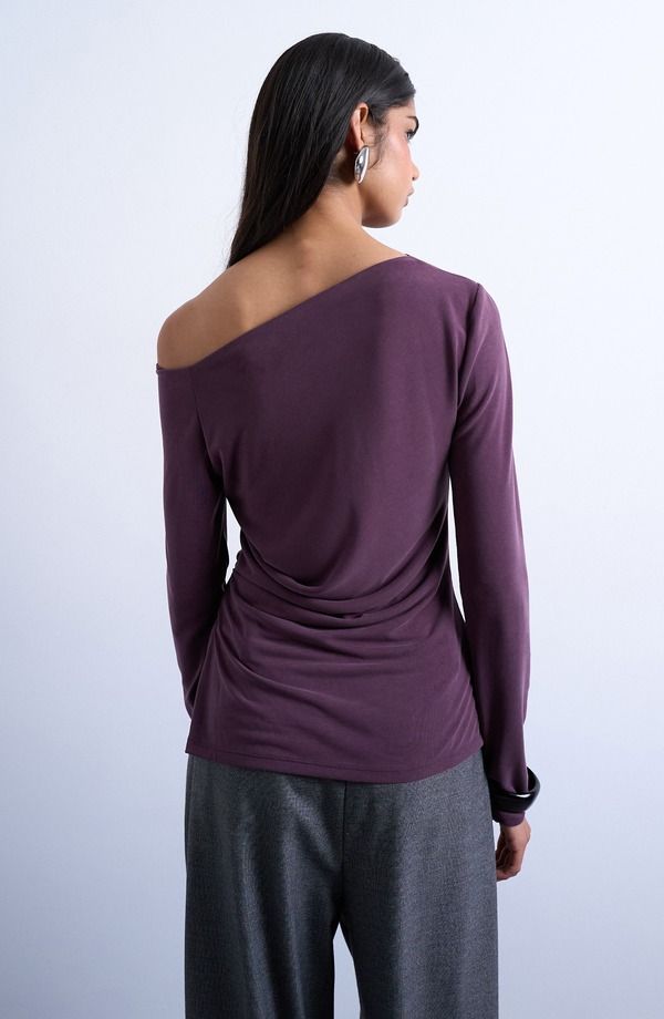 トップショップ レディース トップス シャツ ギャザー ワンショルダー Topshop OneShoulderuched Toplum プラム トップショップ レディース トップス シャツ ギャザー ワンショルダー Topshop OneShoulderuched Toplum プラム
