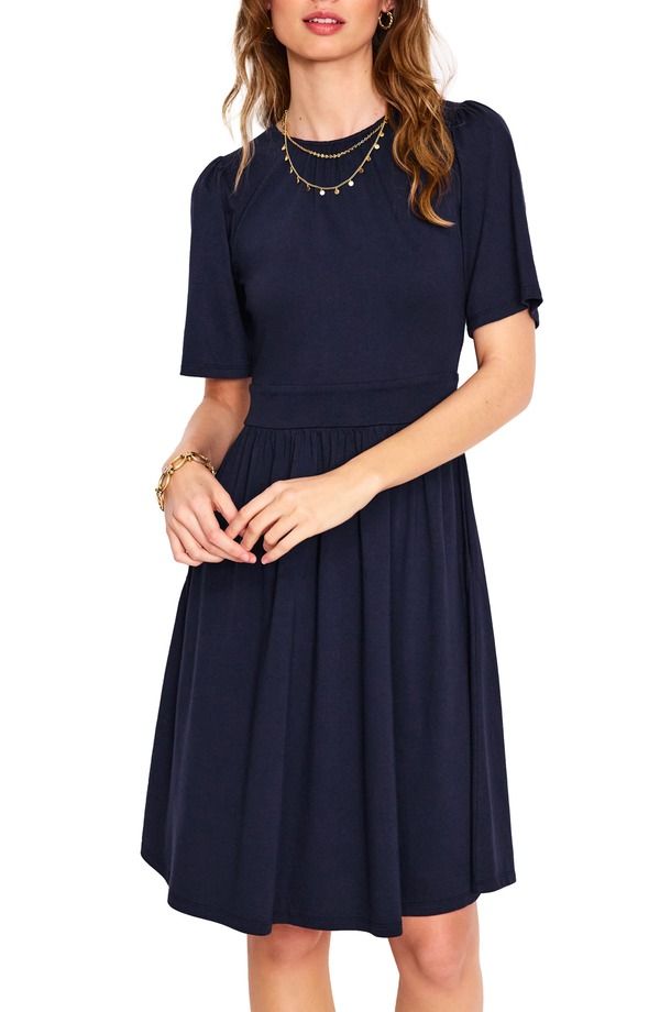 ボーデン レディース トップス ワンピース コットン ジャージー Boden Louisa Cotton Blend Jersey Dress Navy ネイビー