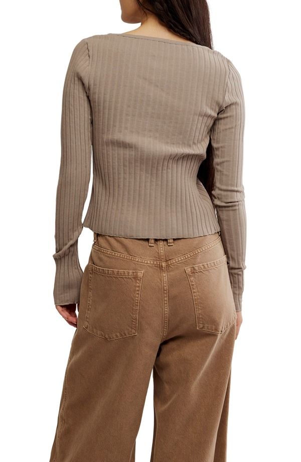 フリーピープル レディース トップス シャツ Free People Tilly Rib Long Sleeve ButtonUp Top Fallen Rock