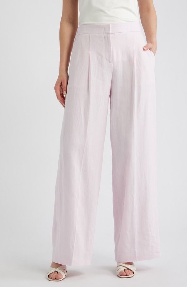 ボス レディース ボトムス レギンス ワイドレッグ プリーツ パンツ BOSS Tiana Pleated Wide Leg Pants Ocean Rose