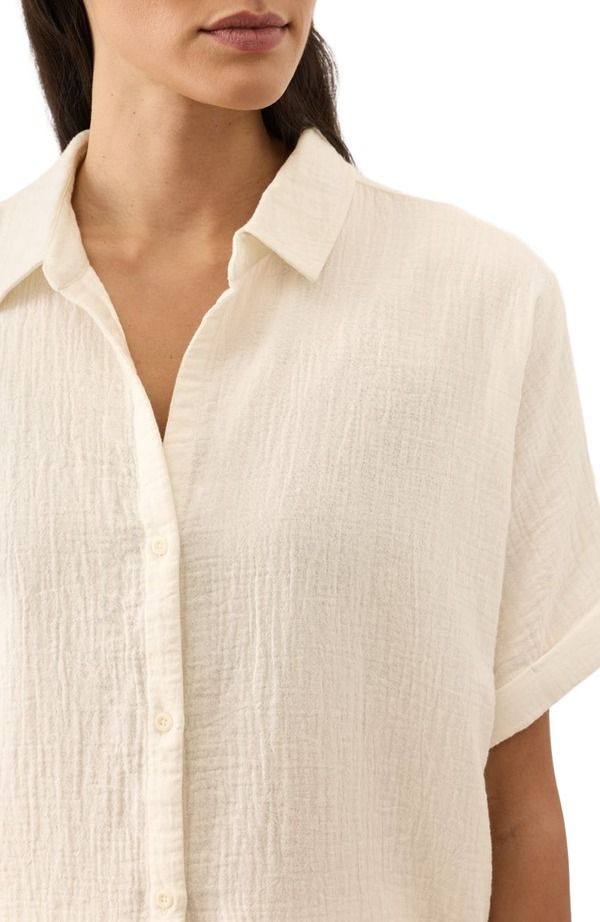 パクト レディース トップス シャツ コットン Pact Organicotton Coastal Double Gauze Relaxed Shirt Cream クリーム