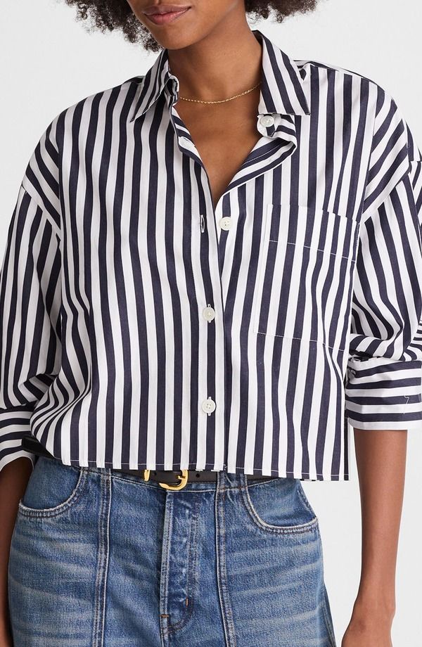 メイドウェル レディース トップス シャツ Madewell Straight Hem Poplin Shirt Classic Navy ネイビー