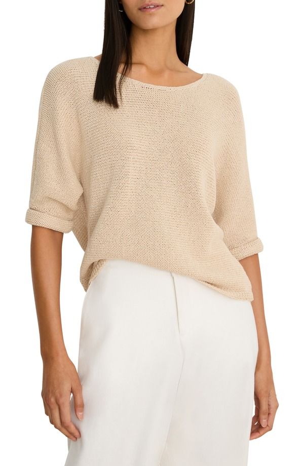 ニックプラスゾーイ レディース アウター パーカー・スウェット セーター NICZOE Crimpy Roll Sleeve Sweater Latte