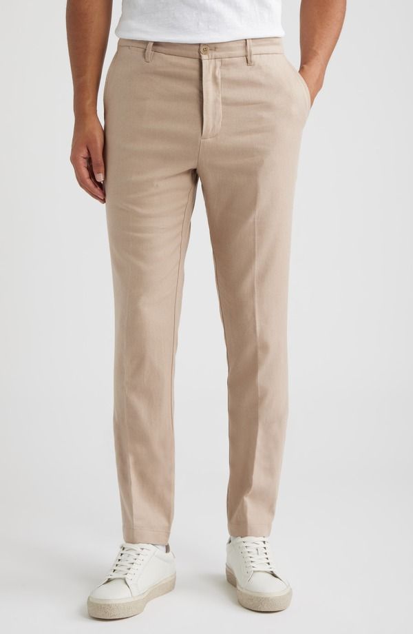 ブガッチ メンズ ボトムス カジュアルパンツ リネン Bugatchi Aerolinen Blend Chinos Desert