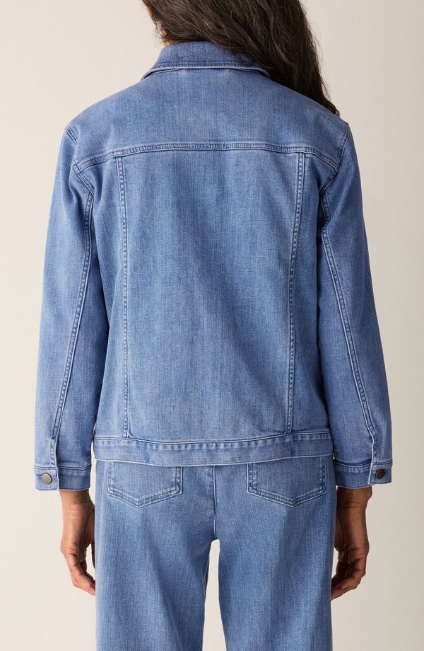 エイリーンフィッシャー レディース ボトムス デニムパンツ コットン ジャケット Eileen Fisher Stretch Organicotton Blendenim Jacket Classic Indigo インディゴ