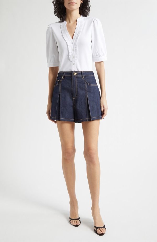 サンク セプト レディース トップス シャツ フリル Cinq Sept Junie Ruffle Rib Top White White ホワイト