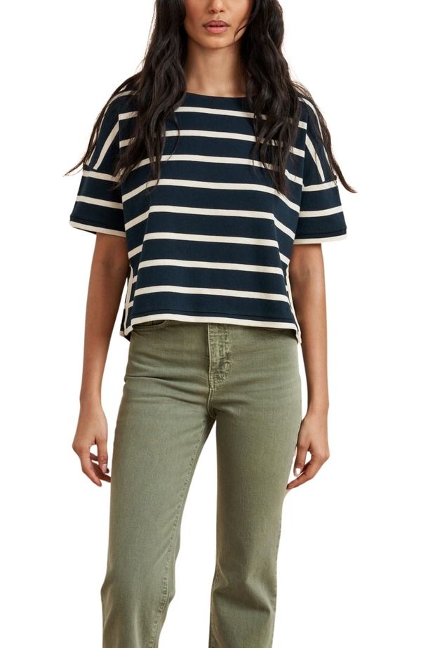 ラ リーニュ レディース トップス シャツ La Ligne Short Sleeve Breton Tee NavyEcru エクリュ