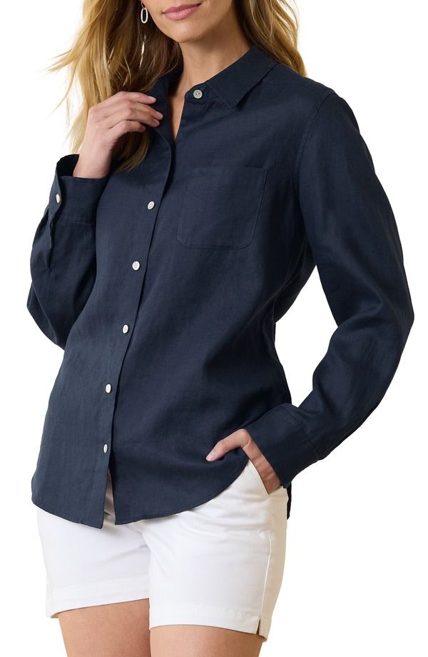 トッミーバハマ レディース トップス シャツ リネン Tommy Bahama Coastalina Linen ButtonUp Shirt Coastline