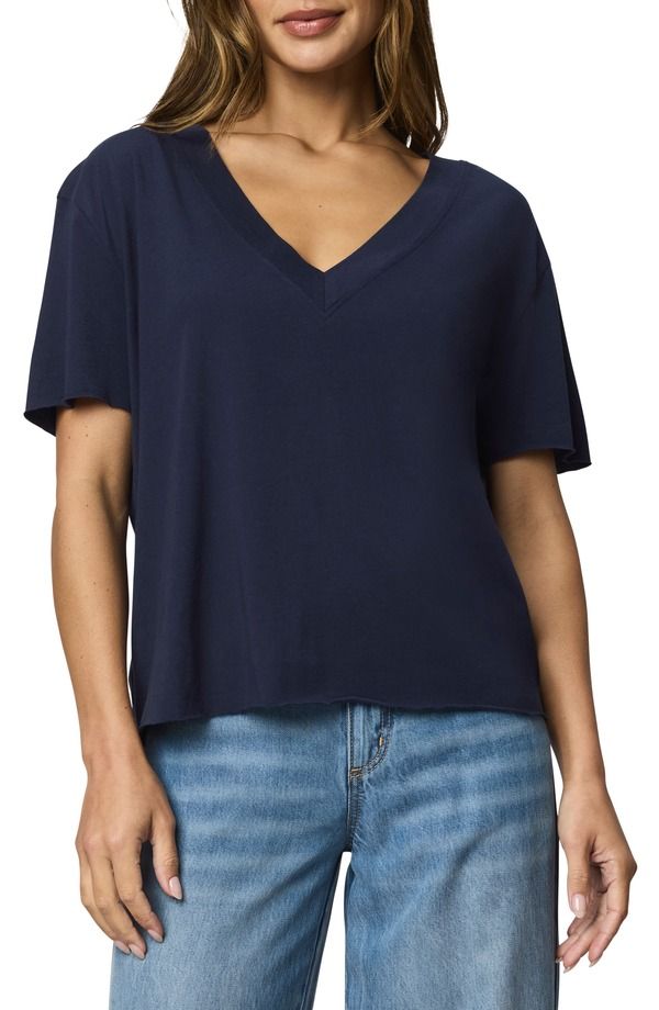 スプレンディット レディース トップス シャツ Vネック Splendid Kacey VNeck TShirt Navy ネイビー
