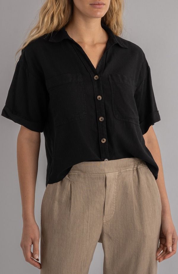 カットフロムザクロス レディース トップス シャツ KUT from the Kloth Brianna Boxy Shirt Black ブラック