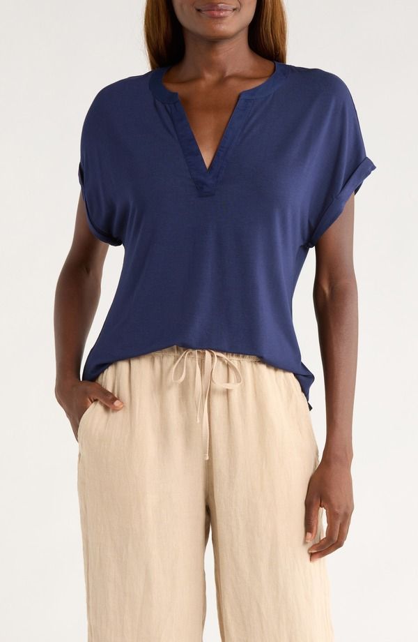 トッミーバハマ レディース トップス シャツ Tommy Bahama Kauai Split Neck Top Coastline