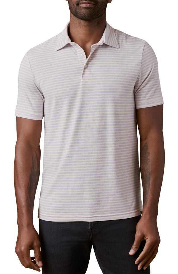 ファレティ メンズ トップス ポロシャツ Faherty Movement Polo Lavender Beach Stripe ラベンダー
