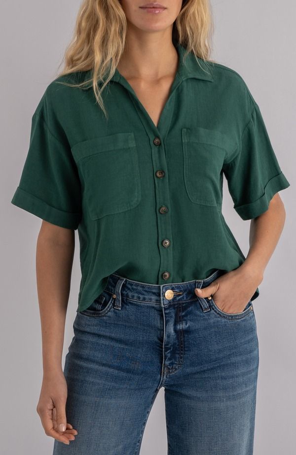 カットフロムザクロス レディース トップス シャツ KUT from the Kloth Brianna Boxy Shirt Jungle