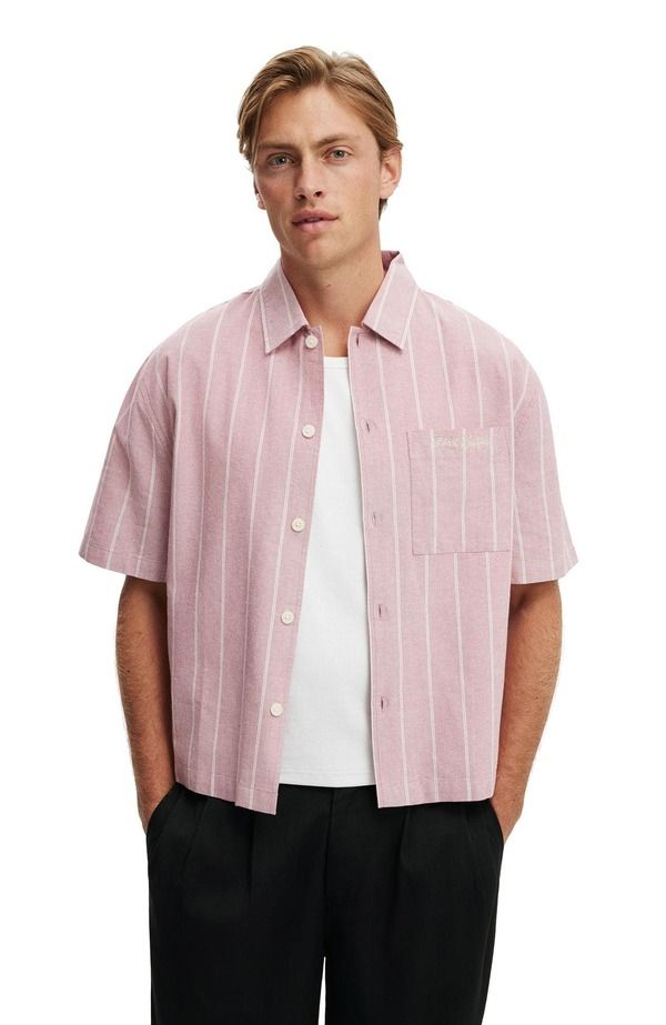 コットンオン メンズ トップス シャツ Cotton Mens Ventura Short Sleeve Shirt Berry Stripemb ストライプ 13,285円