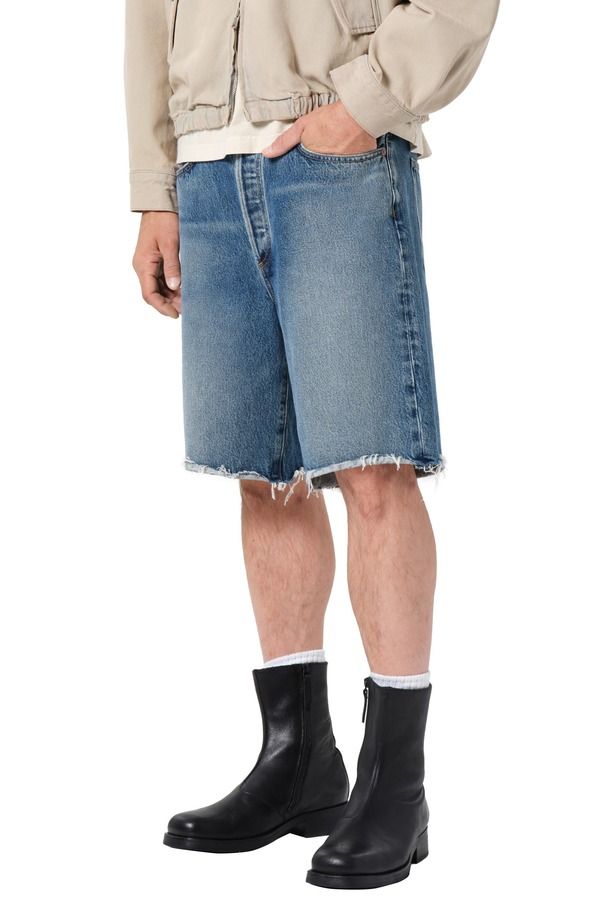 アゴルド メンズ ボトムス デニムパンツ ショートパンツ AGOLDE Anson Denim Cutoff Shorts Guide Worn Md Range Indigo Cut インディゴ