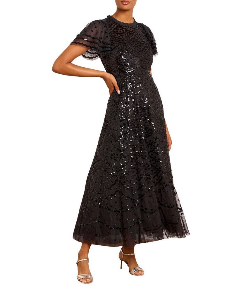 ニードルアンドスレッド レディース トップス ワンピース アンクル Needle Threadeco Dot Ankle Gown Graphite グラファイト