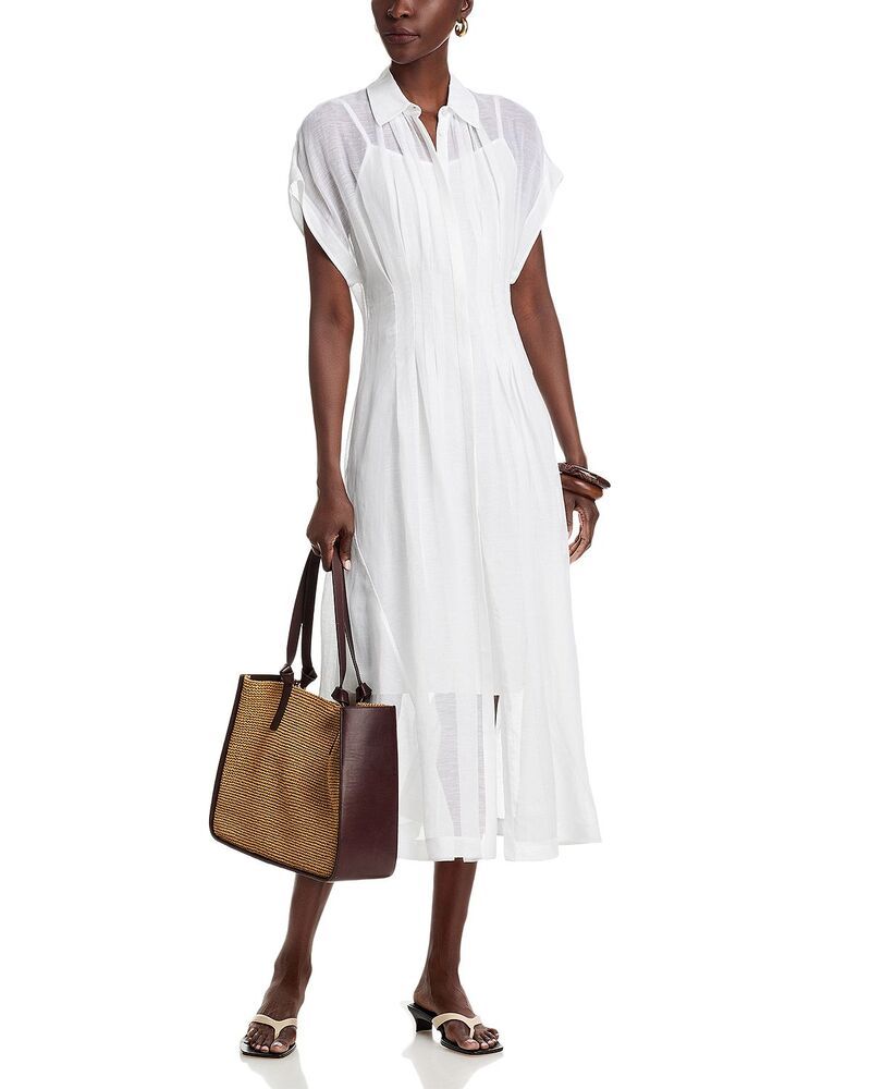 ヒューゴボス レディース トップス シャツ シアー Hugo Boss Davinata Sheer Shirt Dress Exclusive White ホワイト