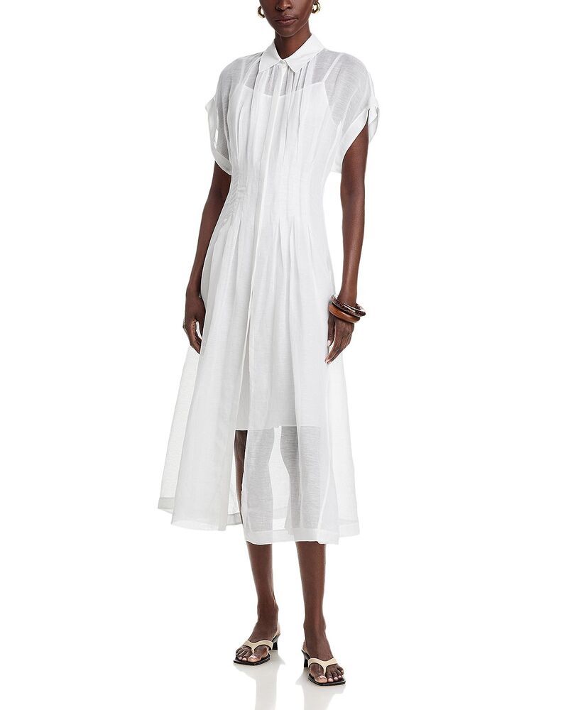ヒューゴボス レディース トップス シャツ シアー Hugo Boss Davinata Sheer Shirt Dress Exclusive White ホワイト