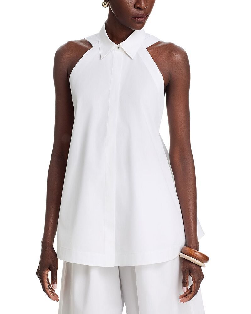 ヒューゴボス レディース トップス シャツ ノースリーブ Hugo Boss Becola Sleevelesshirt Exclusive White ホワイト