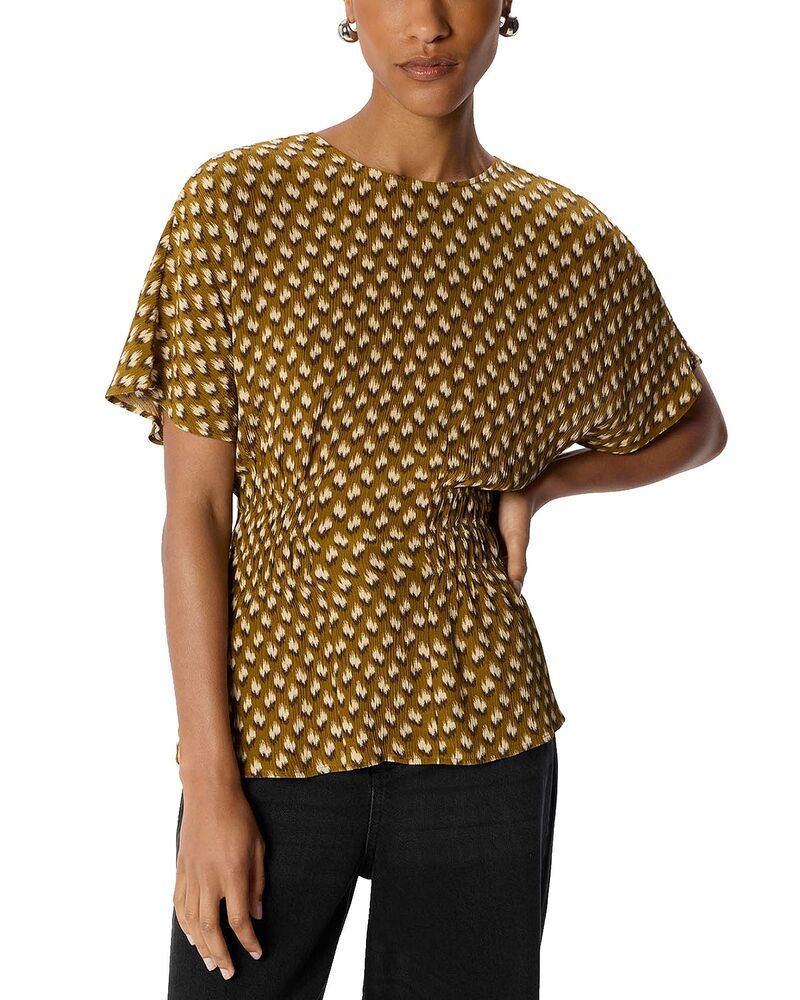 ホイッスルズ レディース トップス シャツ ブラウス Whistles Ikat Spot Shirred Blouse KhakiMulti カーキ