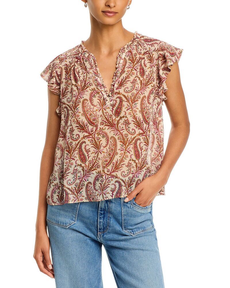 ペイジ レディース トップス シャツ シルク PAIGE Cornelia Silk Top Antique White Multi ホワイト