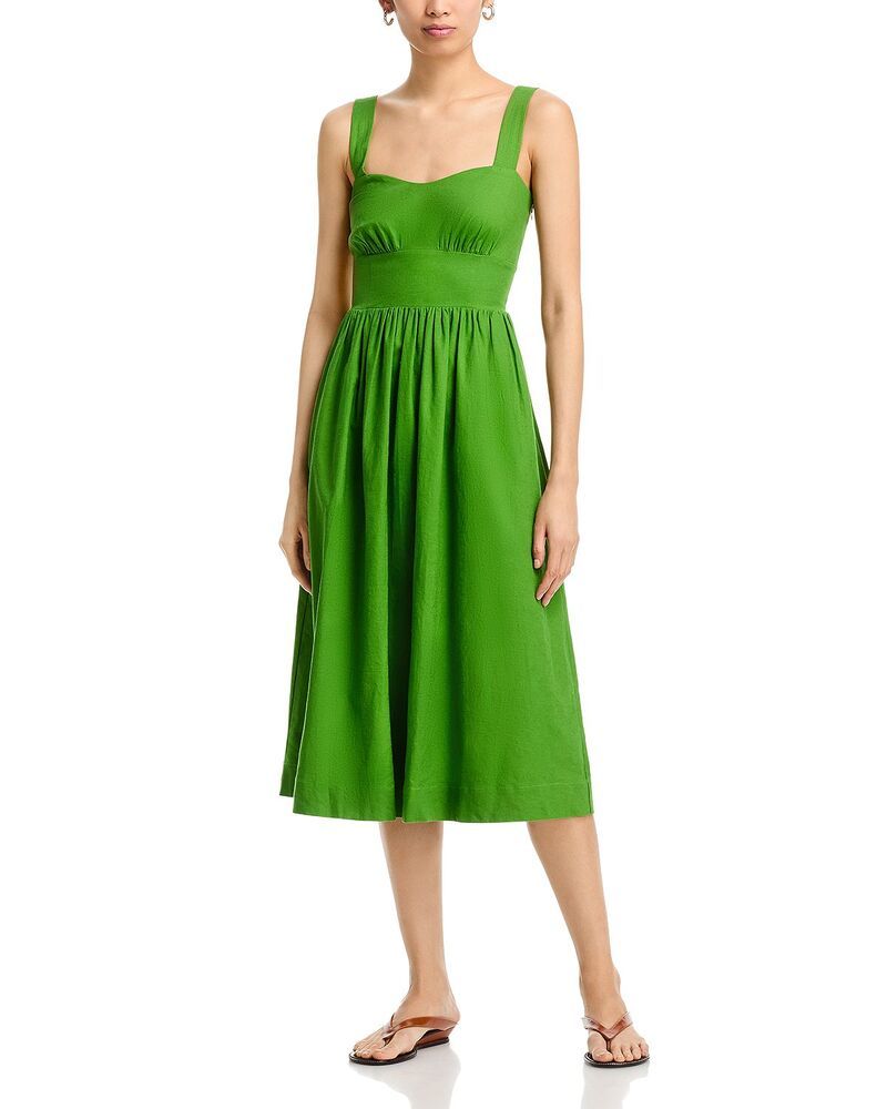 フレンチコネクション レディース トップス ワンピース ミディ リネン FRENCH CONNECTION Aspen Linen Sweetheart Midi Dress Botanica Green グリーン