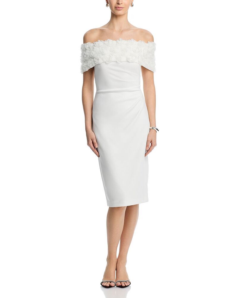エリザジェイ レディース トップス ワンピース ミディ Eliza J Off The Shoulder Midi Dress Ivory アイボリー