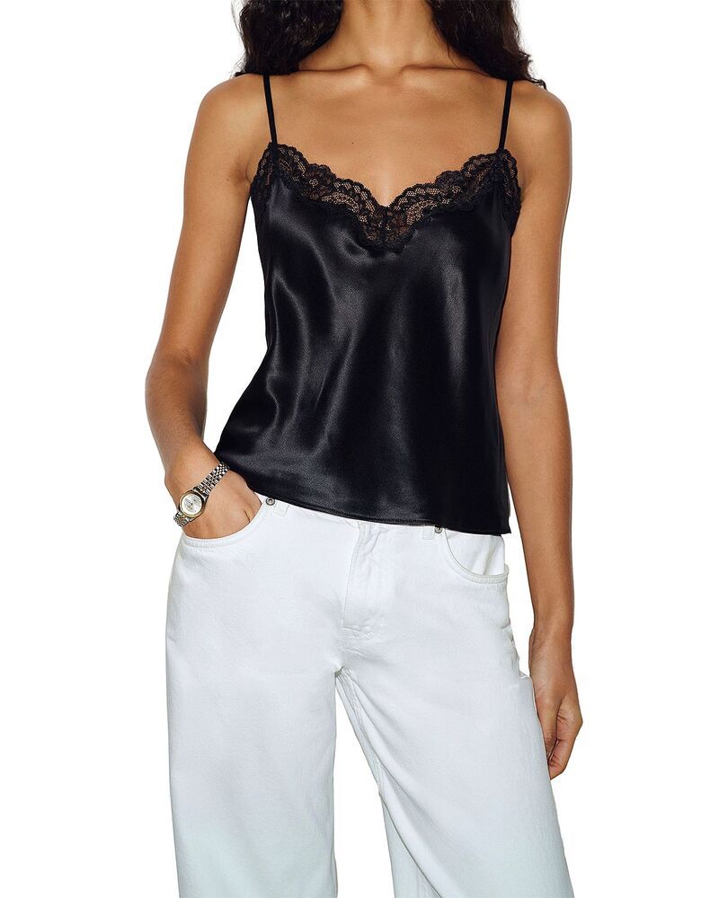 リフォーメーション レディース トップス シャツ シルク Reformation Teddy Silk Top Black Lace ブラック