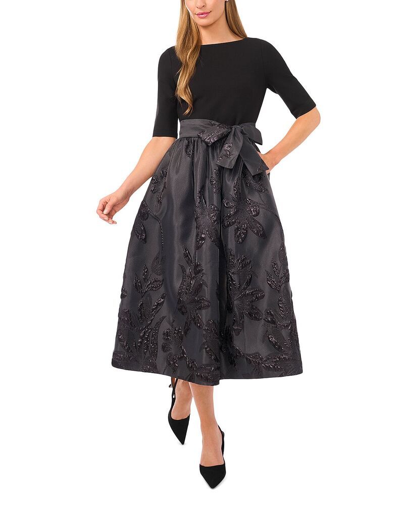 テッドベーカー レディース トップス ワンピース ミディ Ted Baker Jesse Mixed Media Midi Dress Rich Black ブラック