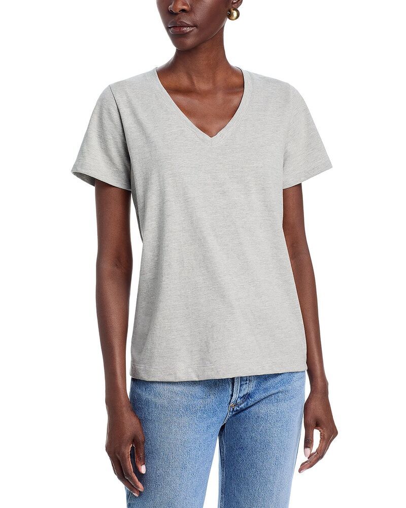 ヴァインヤードヴァインズ レディース トップス Tシャツ Vネック コットン Vineyard Vinestriped V Neck Cotton Tee Light Gray Heather グレー