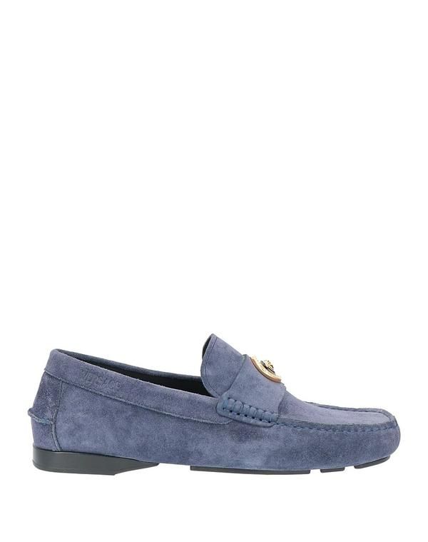 ヴェルサーチ メンズ シューズ スリッポン・ローファー モカシン VERSACE Blue Gray グレー