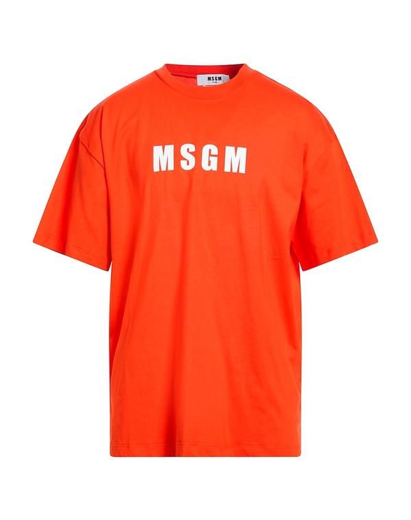 エムエスジイエム メンズ トップス Tシャツ MSGM Orange オレンジ