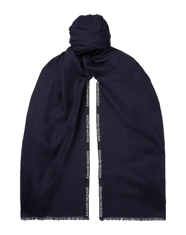 マックイーン メンズ アクセサリー マフラー・ストール・スカーフ マフラースカーフ MCQUEEN Midnight Blue ブルー