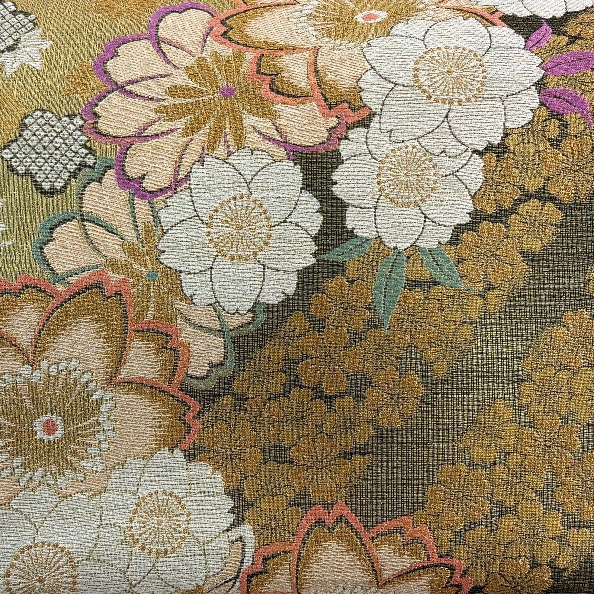 中古】袋帯 六通 金糸 桜 正絹 美品 25b12-2323【リサイクル】 IDnet 