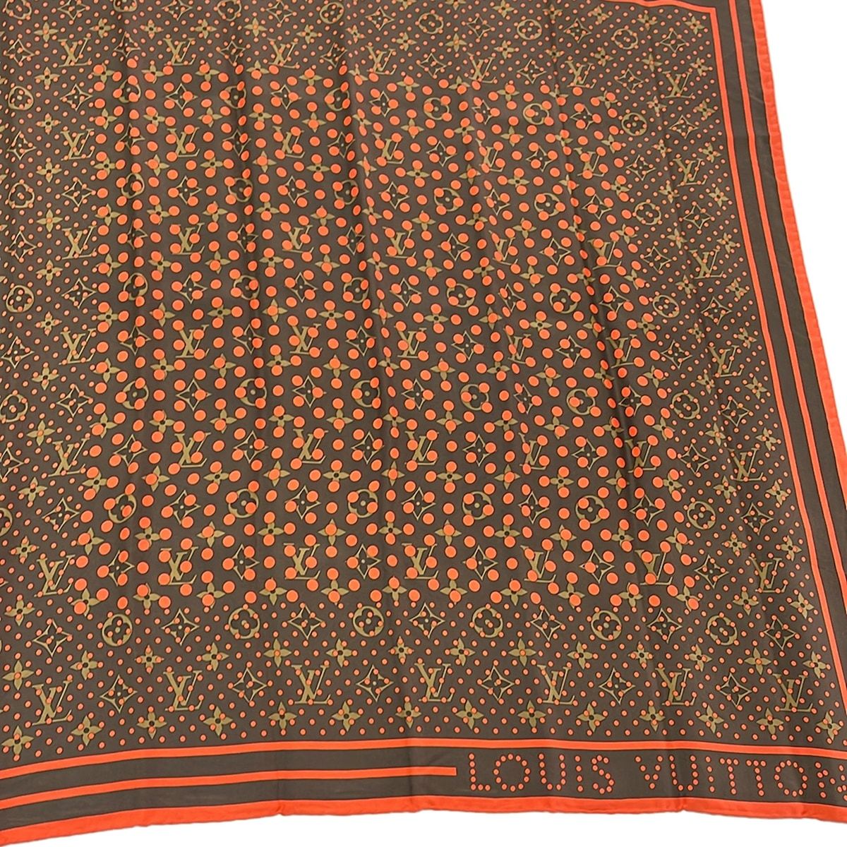 LOUIS VUITTON(ルイヴィトン) スカーフ ダークブラウン×オレンジ
