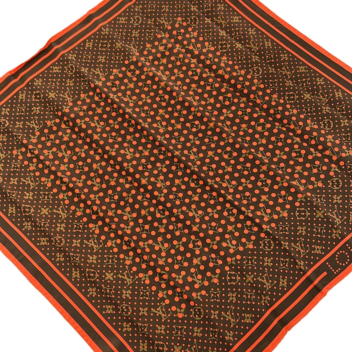 LOUIS VUITTON(ルイヴィトン) スカーフ ダークブラウン×オレンジ