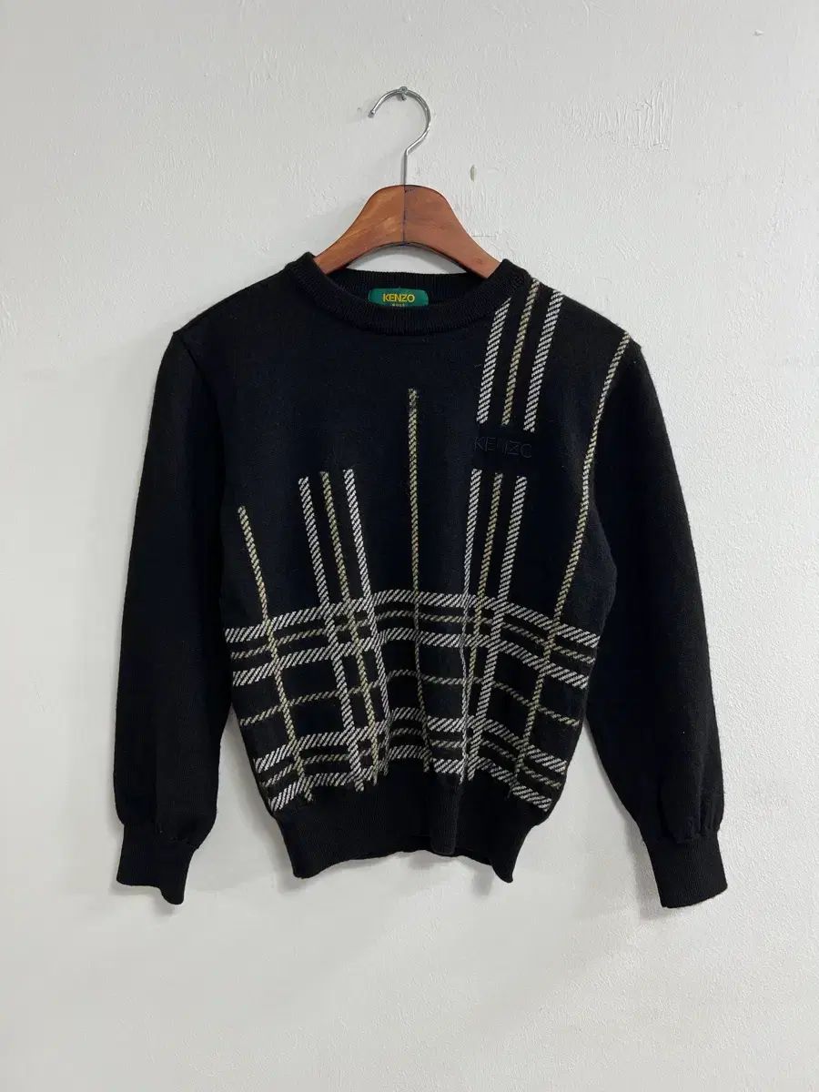 KENZO ゴルフ ブラック CHECK ニット