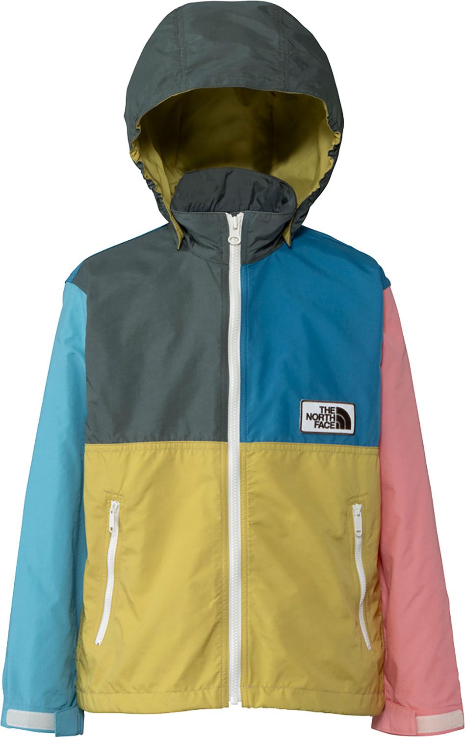 ザ・ノース・フェイス THE NORTH FACE アウトドア グランドコンパクトジャケット キッズ 子ども アウター ウィンドブレーカー パーカー フーディ 撥水 ロゴ キャンプ 旅行 お出かけ ハイキング 林間学校 NPJ22512 MB マルチカラーB