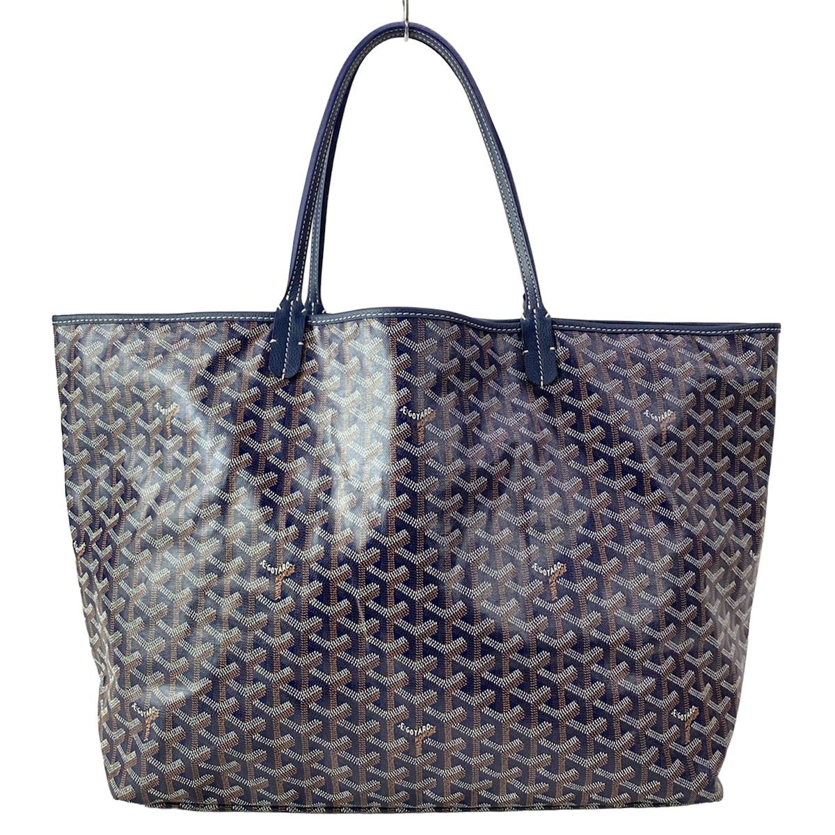 GOYARD(ゴヤール) トートバッグ サンルイGM ネイビー×白×ベージュ レザー