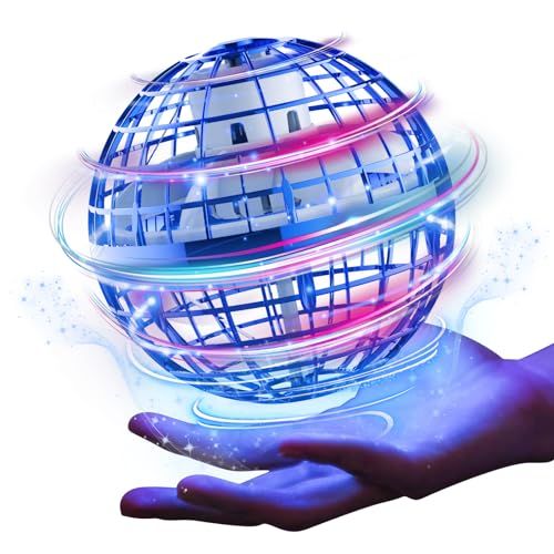 Gimamaフライングボール 「TV・SNS・ブログで 正規品」 ジャイロ 飛行ボールトイ UFOおもちゃ ブーメランスピナー LEDライト付き クリスマス 人気を集めているプレゼント (ブルー)…ｍａ a95be08e