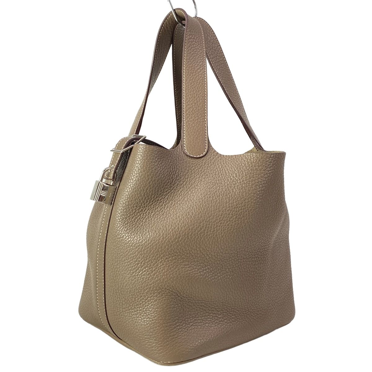HERMES(エルメス) ハンドバッグ ピコタンロックMM エトゥープ シルバー金具